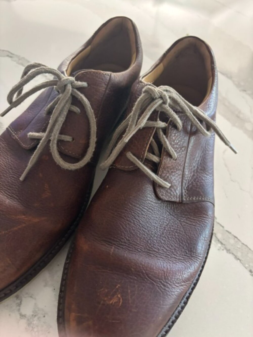 Clarks Collection Mens Brown Leather Lace-Up Derby Shoes Size 10.5